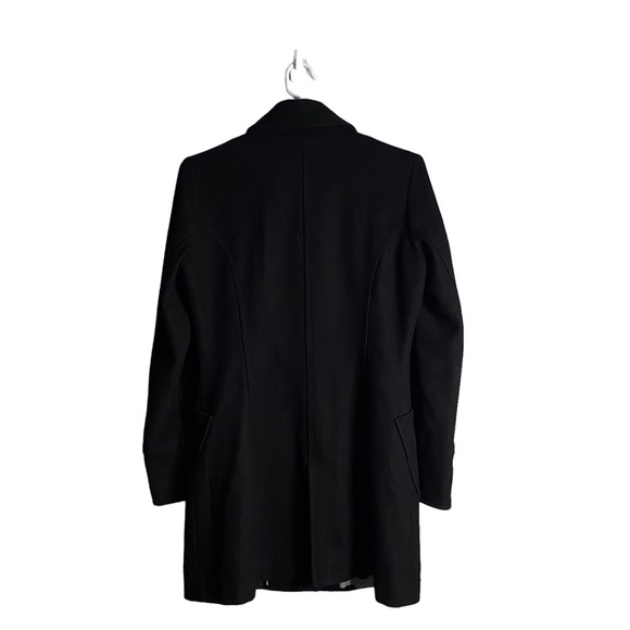 Anthropologie x Tulle Women's Black Wool Blend Polka Dot Lined Pea Coat - Picture 11 of 12